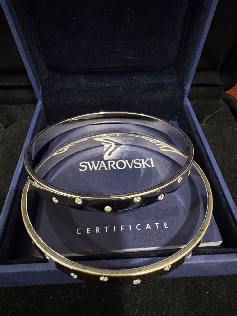 Swarovski silver Crystal Accent Bangle Set